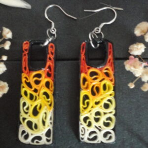 Boucles d'oreilles: Quilling feu