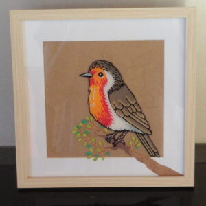 Peinture sur verre: Rougegorge
