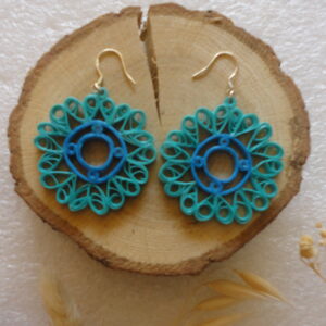 Boucles d'oreilles:  quilling fleur