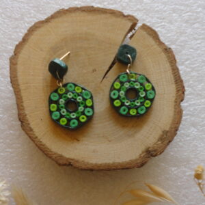 Clous d'oreilles: quilling camaïeu rond