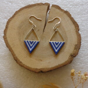 Boucles d'oreilles: triangle évider en perle